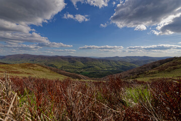 landscape with mountains and clouds