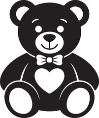 Fototapeta premium Teddy Bear Silhouette Vector Illustration of Cute Plush Toy Perfect for Children, Baby, and Playful Themes