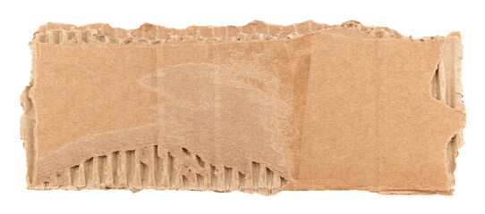 Piece of torn cardboard on a white background. Torn cardboard isolate