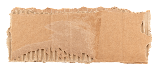Piece of torn cardboard on a white background. Torn cardboard isolate