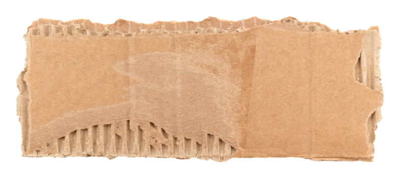 Piece of torn cardboard on a white background. Torn cardboard isolate