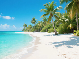 Obraz premium tropical beach with palm trees