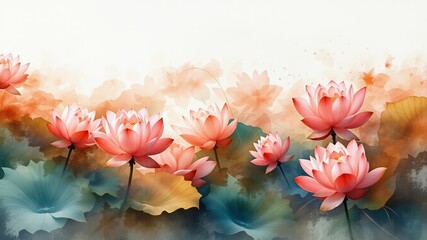 Fototapeta premium Coral Lotus Arch Bouquet