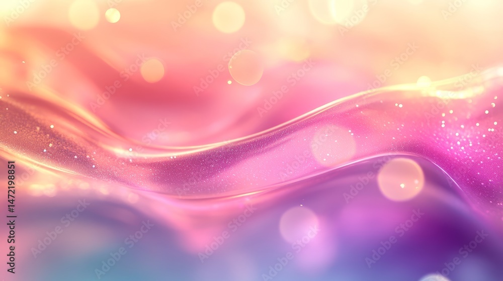 Poster abstract design with soft color gradients and glowing particles.