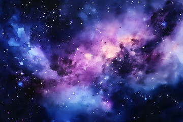 Fototapeta premium Stunning Abstract Galaxy Background with Deep Purple and Starry Elements