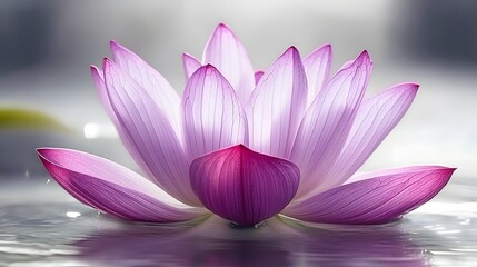 Serene Pink Lotus Flower Water Lily Bloom