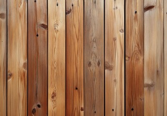 A detailed image showcasing a rustic wooden wall, composed of vertical, light brown planks with visible wood grain and knots, offering a natural texture. : Generative AI