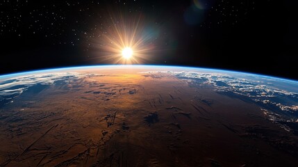 Sunrise Over Earth From Space