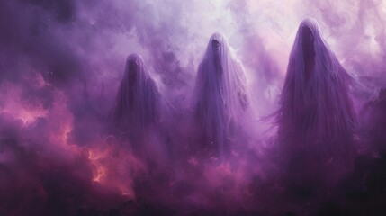 Surreal Purple And Pink Cosmic Mountainscape