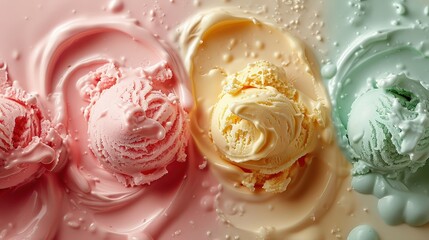 Swirling Pastel Ice Cream Scoops