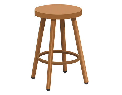Simple wooden bar stool illustration