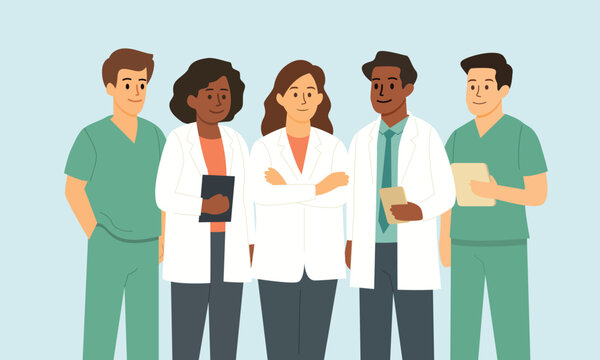Diverse Medical Professionals Team Illustration