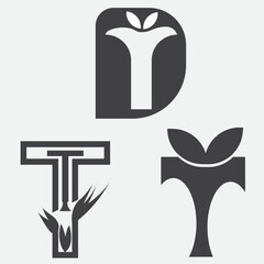 T letter logo vector icon illustration Modern creative T Logo Design and template.  logo design of letter T Creative Letter T icon logo design vector illustration