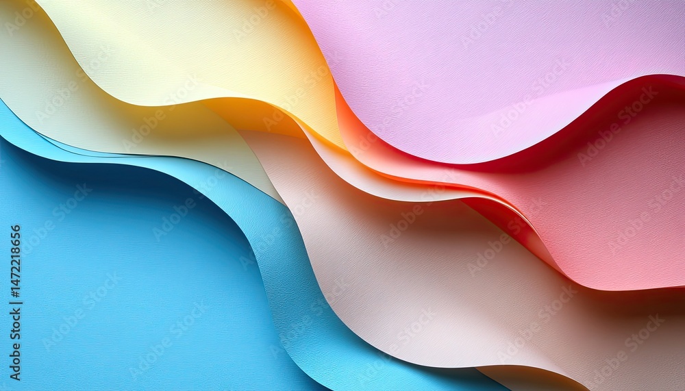 Aufkleber abstract colorful paper layers flowing with vibrant hues. perfect for background or graphic design p