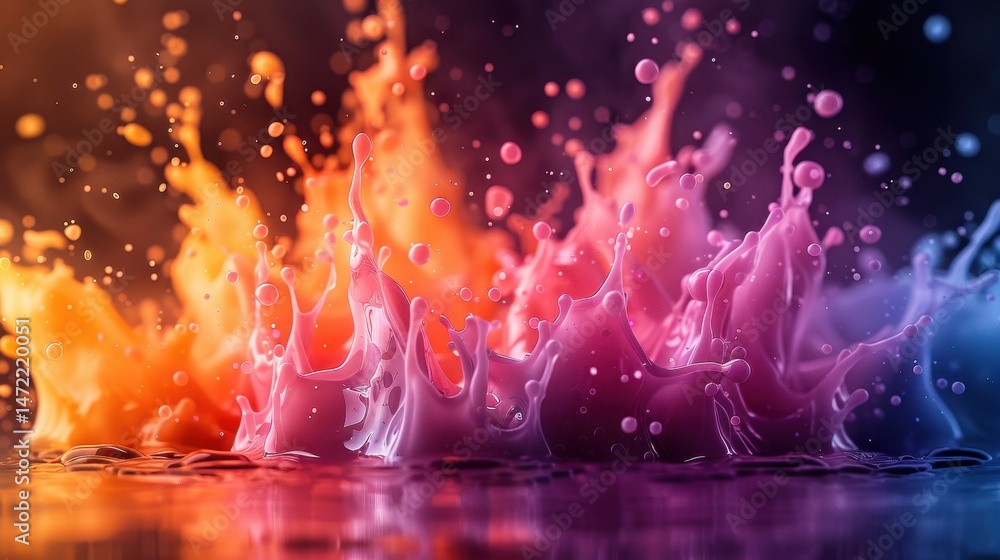 Aufkleber vibrant color splash abstract background