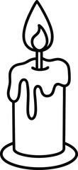 Spooky Halloween Candle Line Art Minimalist Dripping Wax Design