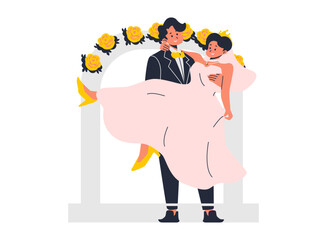 Illustration of an Wedding Character Cartoon