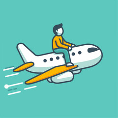 illustration of a person on a plane 