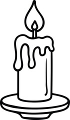 Spooky Halloween Candle Line Art Minimal Dripping Wax Design