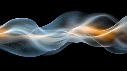 Abstract design of flowing, luminous waves.