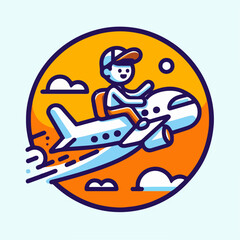 illustration of a person on a plane 
