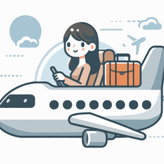 illustration of a person on a plane 
