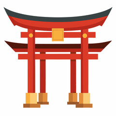vector illustration of japanese temple