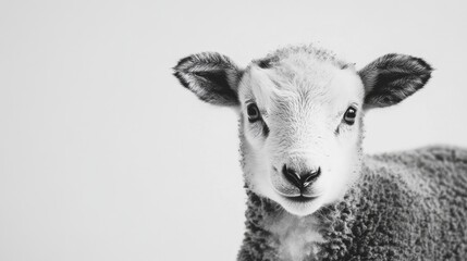 Obraz premium black and white sheep white background