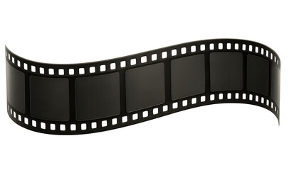 Waving Film Strip with Transparent Background for Easy Editing