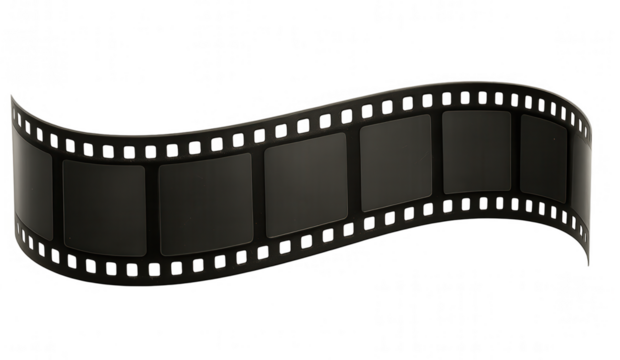 Waving Film Strip with Transparent Background for Easy Editing