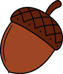 acorn icon Oak nut Oak seed Oak apple Vector illustration © IshratJahan