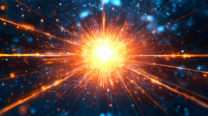 Fototapeta premium Bright Explosion of Light and Color in Abstract Cosmic Background