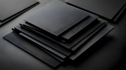 Stacked dark grey/black plates