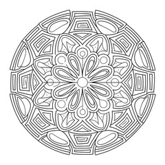 Fototapeta premium round ornamental round pattern coloring page 