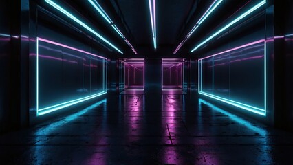 Bright light shining through an empty underground subway tunnel