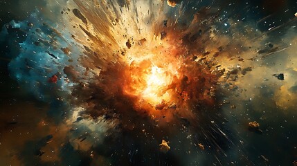 Fototapeta premium Cosmic event creating a mesmerizing display of light and interstellar matter