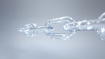 Transparent chain links with iridescent reflections