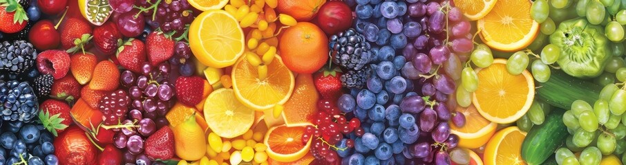 Vibrant Rainbow of Fresh Fruits