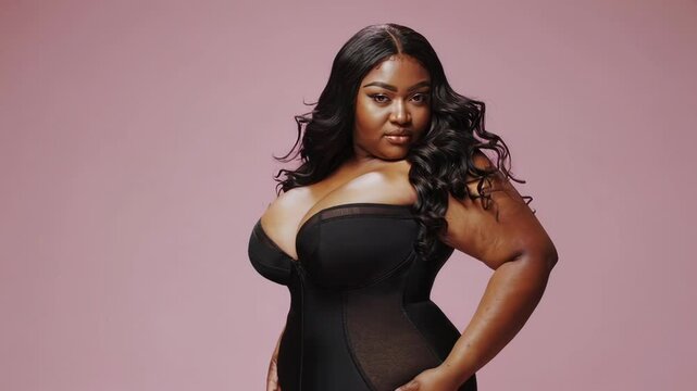 Confident Plus Size Woman in Shapewear
