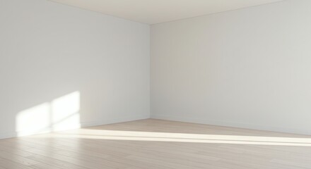 Obraz premium Empty white room corner interior with light