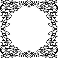 black and white floral frame