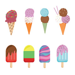 Sweet Summer Dessert Vector Pack with Ice Cream and Popsicles