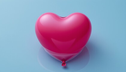 a balloon shaped like a heart slowly sinking into water