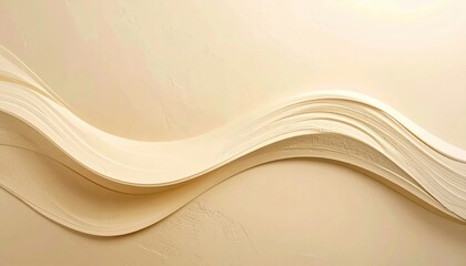 Flowing cream waves minimalist studio abstract art soft tones close-up view artistic expression
