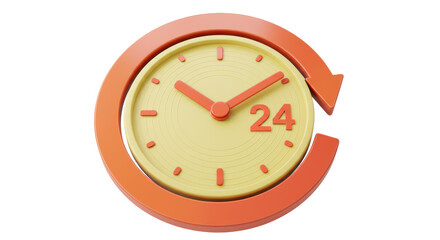 Isolated 24 Hours Service Clock