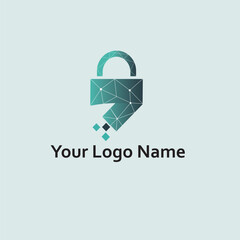 Tech Secure Lock Logo Design. Perfect for tech companies, app security, and network protection services.