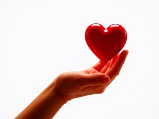 Obraz premium Empowering Heart Gesture on a Blank Background