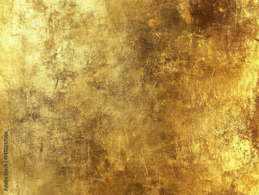 Poster a textured gold surface, showing variations in tone and sheen, with subtle scratches and imperfectio