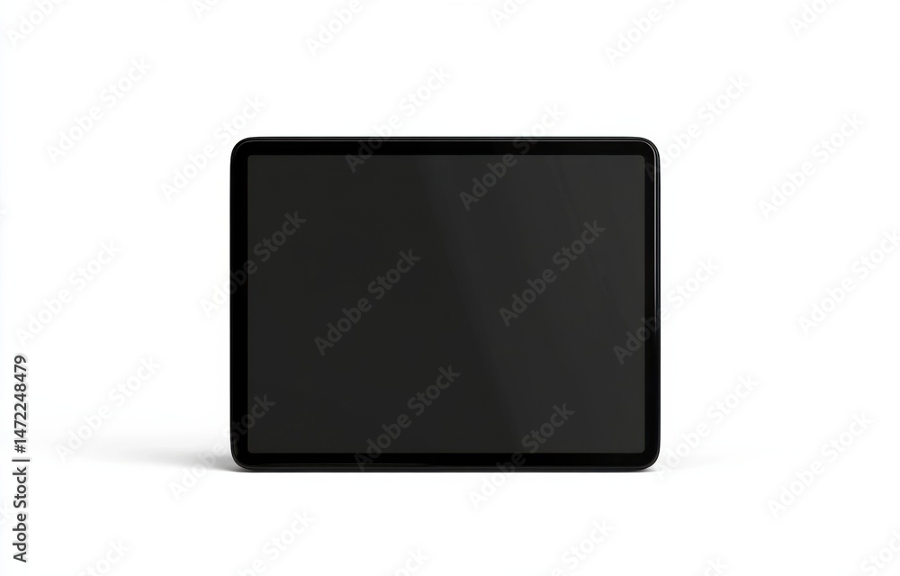 Leinwandbilder a sleek, black tablet computer with a blank screen sits on a white background, ready for your app or