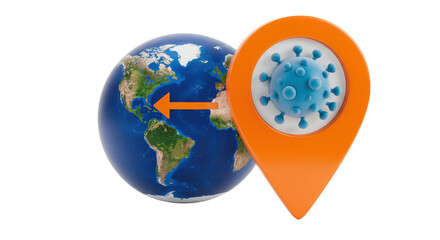 Isolated COVID19 Globe Location